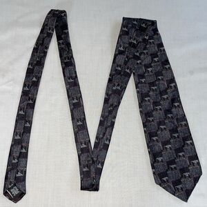 IV Front Dress Tie Mens Size 62" Gray Purple 100% Silk Wide U.S.A. Designer